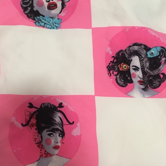 Pink Pussycat Pattern Grid Cosplay Casual Dress Women’s Size Small Sleeveless - Picture 3 of 6